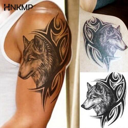 1Pc men women Transfer Water Waterproof fake Temporary wolf Tattoo sticker flash fashion tattoo