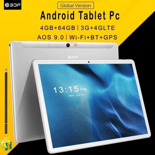 New 10.1 inch Tablet pc Android 9.0 Android Tablets 4GB+64GB ROM+3G+4G LTE Phone Call Octa Core Bluetooth Wi-Fi GPS 2.5D Screen