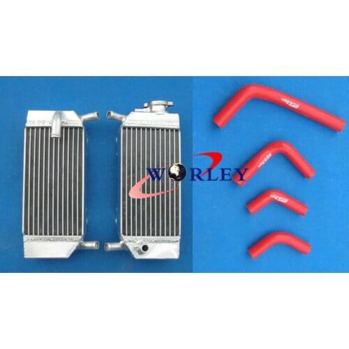 Fits for Honda CRF250 CRF250R CRF250X 2004-2009 2005 2006 2007 2008 aluminum radiator and RED hose