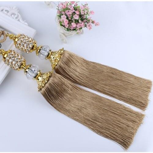2Pcs/Pair Crystal Beads Balls Curtain Hanging Belt Curtains Tassels Curtain Tiebacks Bandages Brushes Curtain Accessories