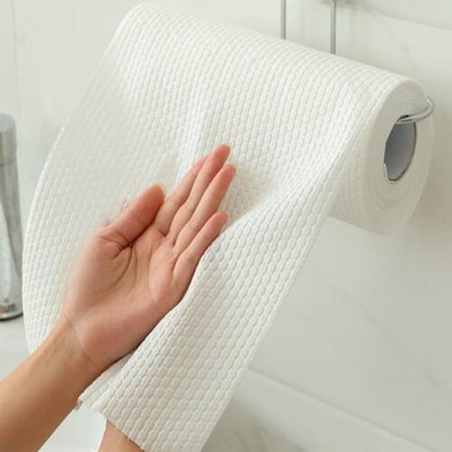 50Pcs/Roll Of Reusable Lazy Rags Bamboo Towels Wet And Dry For Kitchen Dishcloths Hand Towel Rolls Organic Dishwashing Cloth