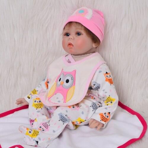 Handmade 22 Inch Silicone Reborn Baby Dolls Soft Vinyl Babies Girl Toys Lifelike Newborn Dolls Cloth Body For Kid Birthday Gift