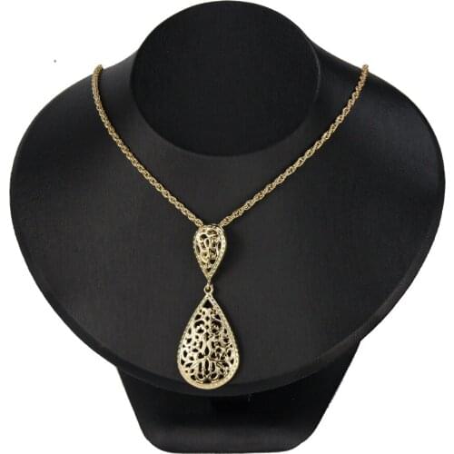 Sunspicems Gold Color Morocco Jewelry long pendant necklace fine chain for women hollow Arabic pattern wedding bride bijoux gift