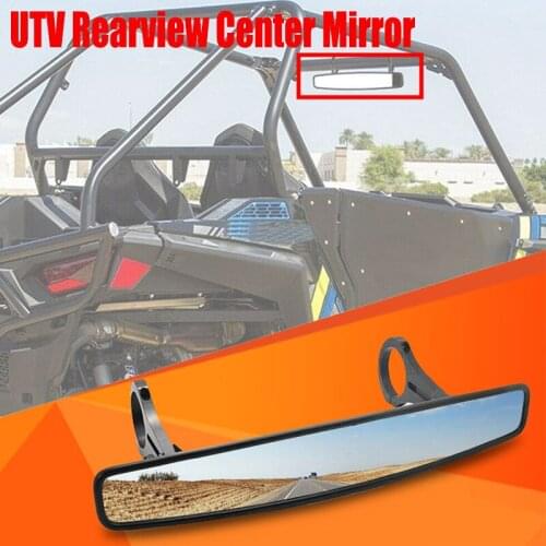 Universal For UTV 44mm 1.75"/ 50mm 2" Roll Bar Cage Rearview Center Mirror ATV Racing Wide Angle Convex Rear View Mirrors