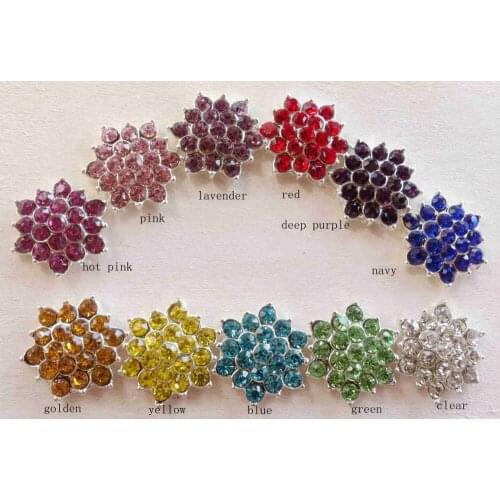 11 colors Wholesale 18MM Rhinestone flat back brightness Alloy Metal Buttons Bling stone bottons hair accessories 200PCS