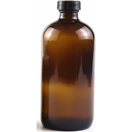 2/4/8/16-Ounce Amber Glass Bottles W/ Cap (2-Pack); Refillable Lotion Liquid Soap Pump Brown Bottles BPA-Free Plastic Tops