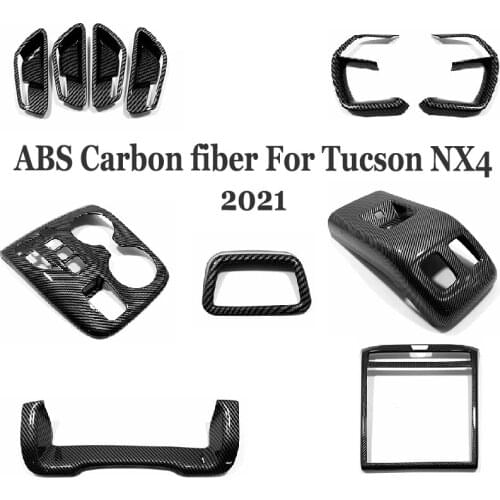 2021 2022 For Hyundai Tucson NX4 Hybrid Accessories Carbon Car Armrest Window Lift Gear Shift AC Vent Steering Wheel Headlight