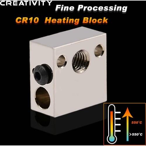 3D Printer Ender 3 CR8 CR10 Plated Copper Heated Block for Micro Swiss CR10 Hotend MK8 Block MK9 Print Head Extruder