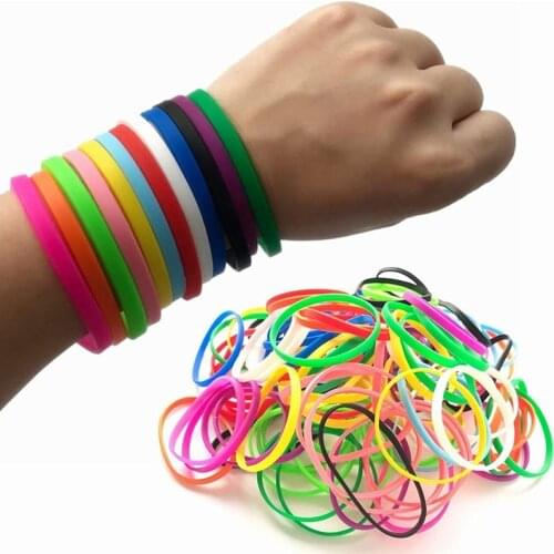 5/12/17pcs 5mm Fashion Men Women Candy Color Silicone Bracelet Luminous Rubber Wristbands Glow In The Dark Bangle Accessories