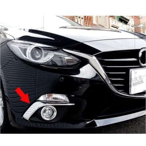 ACCESSORIES FIT FOR MAZDA 3 AXELA 2014 2015 2016 CHROME FOG LIGHT EYEBROW EYELID GARNISH TRIM COVER MOLDING