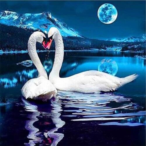 5D Full Square/Round Diamond Painting Swan Pictures Of Rhinestones 5D DIY Diamond Embroidery Animal Mosaic Sale Decor For Home