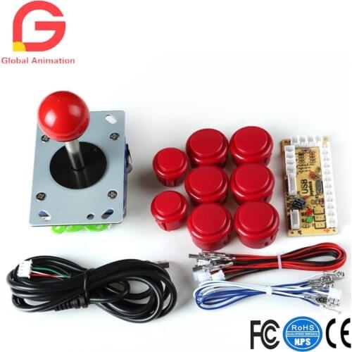 Arcade Game Kit DIY Parts for Retropie: PC USB Encoder+Joysticks+Push Buttons