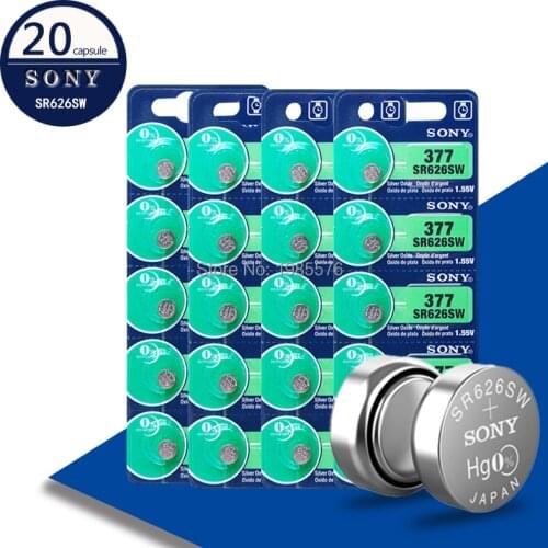 20Pcs FOR SONY 1.55V AG4 377A 377 LR66 LR626 SR626SW SR66 AG4 AG 4 Button Batteries For Watch Toys Remote Cell Coin Battery
