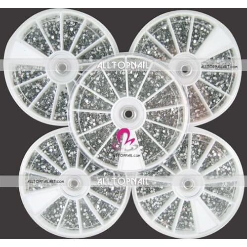 Free Shipping-2mm Faceted Round Clear Nail art Rhinestone A_Grade 132000pcs Nail Art Decoration Rhinestone+Wheel
