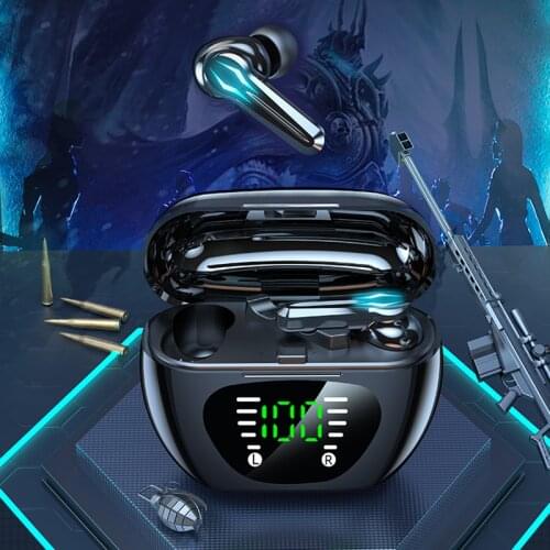 Wireless Earphones TWS V5.1 Bluetooth Headphones Latency-free Gaming Headset With LED Digital Display Microphone