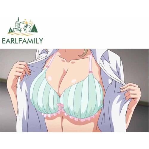 EARLFAMILY 13cm x 7.3cm For Anime Sexy Fine Decal Graffiti Car Stickers Vinyl Material Waterproof Sunscreen Occlusion Scratch