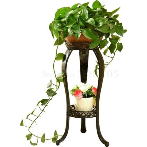 European Multi-layer Wrought Iron Flower Stand Floor-standing Balcony Living Room Floor Pot Rack Green Lollipop Orchid Flower Sh