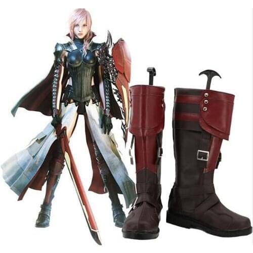 Final Fantasy XIII Lightning Returns Lightning Cosplay Boots Shoes Costume Accessories Halloween Party Boots for Adult Men Shoes