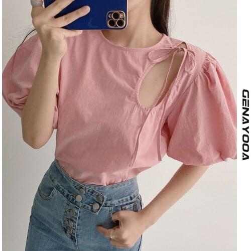 Genayooa Openwork Blouses