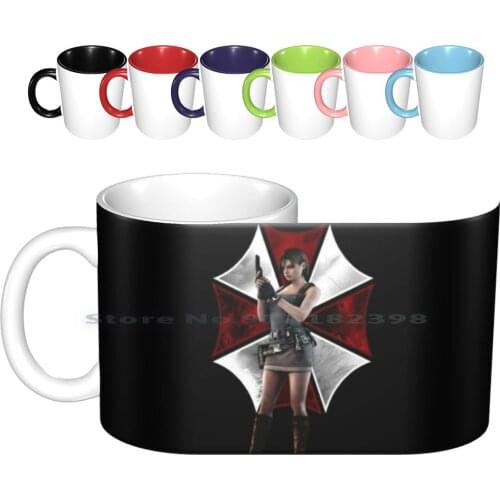 Claire Redfield Ceramic Mugs Coffee Cups Milk Tea Mug Leon Kennedy Ada Wong Evil Resident Zombies Gamer Game Gaming Videogames