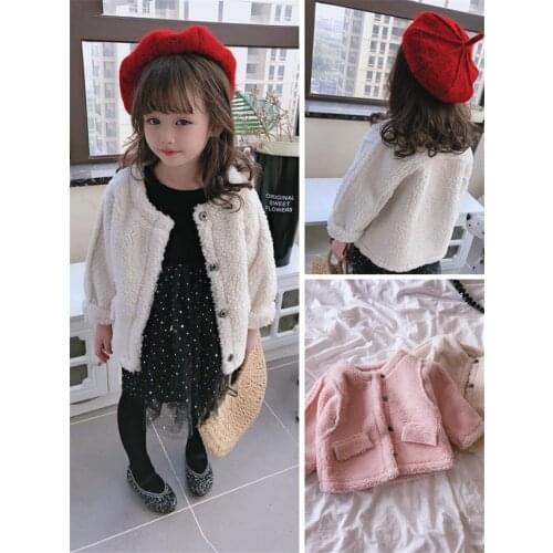 2 3 4 5 6 Years Toddler Girls Jackets Autumn Winter Lambswool Jackets For Girl Kids Clothing High Quality Children Coats 2019