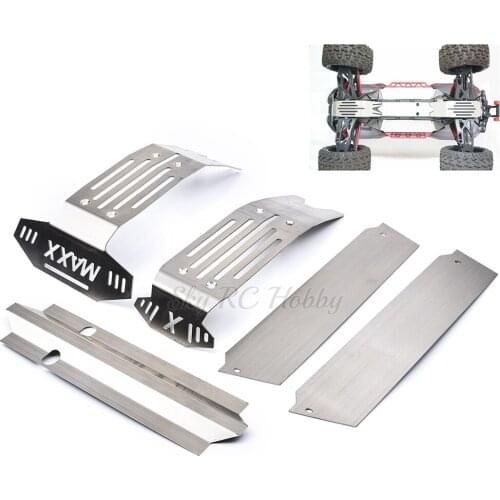 Metal Chassis Armor Suit Upgrade Stainless Steel Skid Plate Kit Chassis Armor X-MAXX Protection Plate for 1:5 XMAXX RC Car