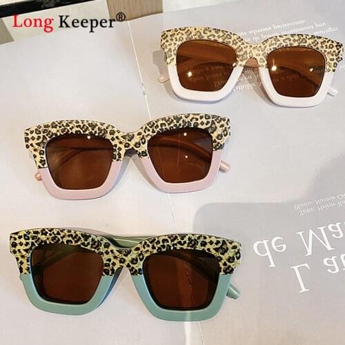 Fashion Square Kids Sunglasses Boys Girls Baby Cat eye Sun Glasses Children Leopard Green Color Eyewear Outdoors Goggle Shades