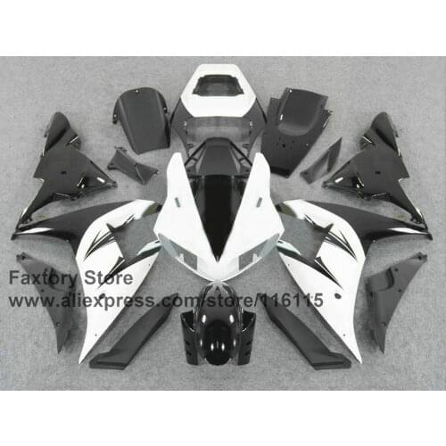 MOTOMARTS Motorcycle 100% Fit Full injection mold factory fairings kits for YAMAHA R1 2002 2003 YZF R1 02 03 white black fairing