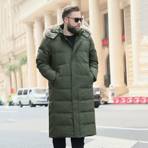 2019 Winter New Mens Plus size Plus long Black Coat Mens Large Hooded With fur collar Warm coat More size XL-10XL 11XL