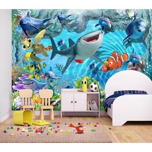 Bacal custom 3D wallpaper mural shark 3d underwater world dream childrens room living room bedroom mural decoration wallpaper