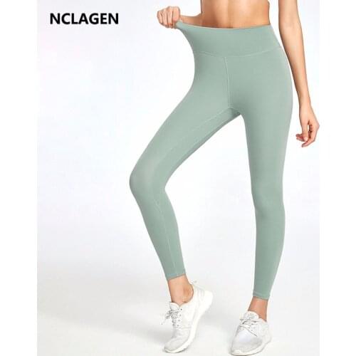 NCLAGEN Women Gym Leggings Yoga Pants High Waist Sports Running Sexy Fitness Workout Tights Running Squat Proof Sport Capris