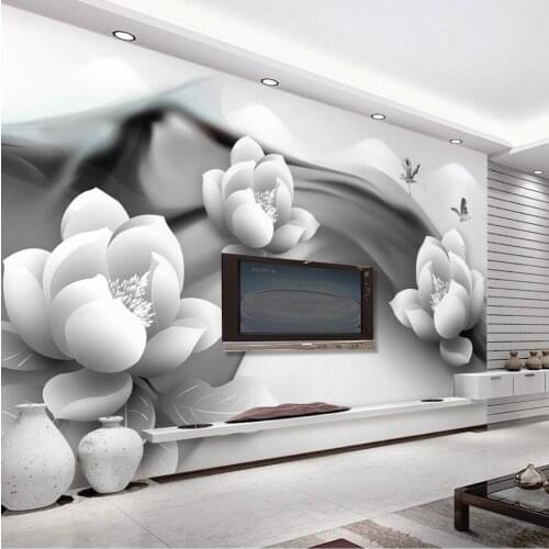 Beibehang Custom Wallpaper Home Furnishings Mural B & W White Butterfly Butterfly Simple 3d TV Backdrop Wall mural 3d wallpaper