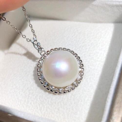 Wholesale 925 Sterling Silver Pendant Base Settings Mountings Findings Parts for Pearl Coral Jade Beads Stones Crystal