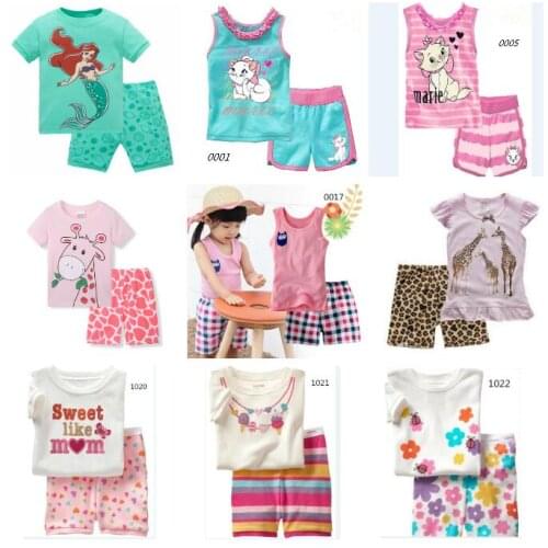 Baby kids Pajamas Set Summer children Short Sleeve cotton sleepwear Girl Cartoon pyjamas girls cute home clothing boys nightwear