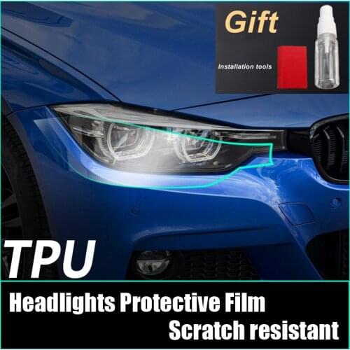 Transparent/Blackened TPU Headlights Film For BMW New X1 X3 X4 X5 X6 Series 2013-2020 Car Light Protective Sticker Accessories