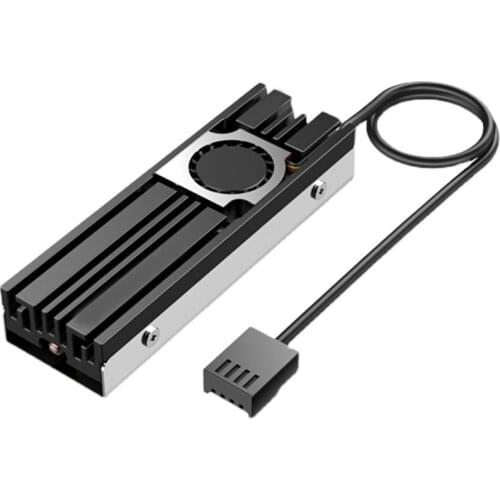M.2 2280 SSD Heatsink Cooler with 4Pin PWM Cooling Fan for 80mm PCIe NVMe or SATA M2 SSD Internal Drive Cooling