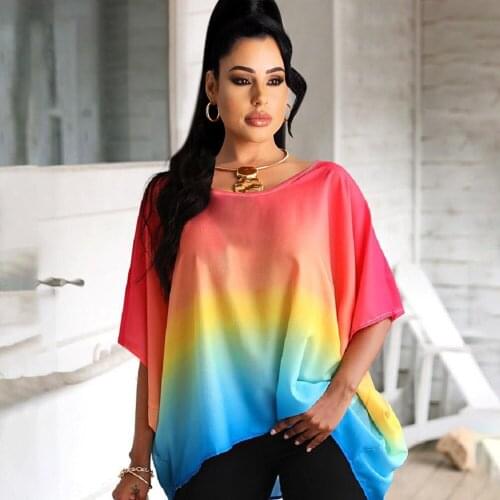 RMSFE 2021 Women Round Neck Fashion Simple Printing Casual Medium Sleeve Loose Top T-Shirt