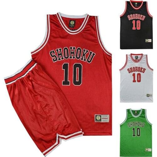 Shohoku School Basketball Team Sakuragi Hanamichi Jersey Tops Shirt Sports Wear Uniform Anime SLAM Jersey Cosplay Costume