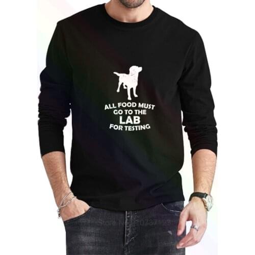 Labrador Retriever Dog Logo Classic Black T-Shirt 2021 Newest Summer Mens Long Sleeve Popular Tees Shirt Tops Novel Unisex