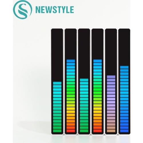 32LED Strip Light Car Sound Control Light RGB Voice-Activated Music Game Rhythm Ambient Light 18 Color Car Home Decoration Lamp