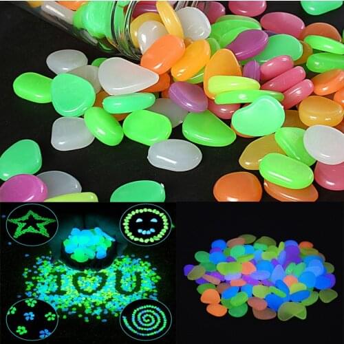 YOMDID Glow in the Dark Garden Pebbles Glow Stones Rocks for Walkways Garden Path Patio Lawn Garden Yard Decor Luminous Stones