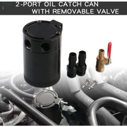 Universal 2-Port Oil Catch Can Tank Air-Oil Separator Aluminum Compact Baffled Tank/Air-Oil Separator CAR Accessories