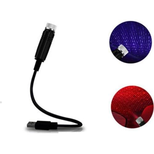 Universal USB LED Star Projector Neon Atmosphere Ambient Lamp Car Roof Interior Light Green Red Purple Blue