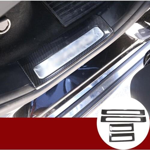 100% Carbon Fiber Door Sill Protect Plate Trim for Mercedes Benz G Class G500 G63 2019 2020 Car Interior Accessories