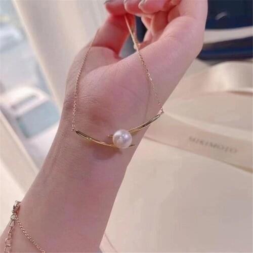 DIY pearl accessories 925 silver Blank pearl Sets of Chain Setting Base empty pendant chain with