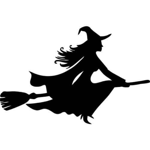 Woman With MIGNATIS - Witch Broom Sticker Paste Mural Art Decal For Car Window Loptop Decoration Vinyl Stickers Waterproof Self