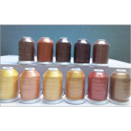 11 Spools ORANGE and BROWN COLORS Embroidery Machine Thread Free Ship