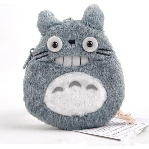 12cm Japanese Anime Totoro Cartoon Soft Stuffed Plush Cat Bus totoro Fairydust Kawaii Mini Coin Purse Cute Card Hand Bag Wallet
