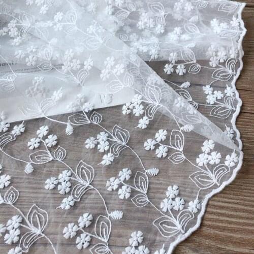 125*100cm white Wedding bridal Dress Applique DIY Bridal Headdress scarf veil Embroidered Lace Fabric Patch curtain cover