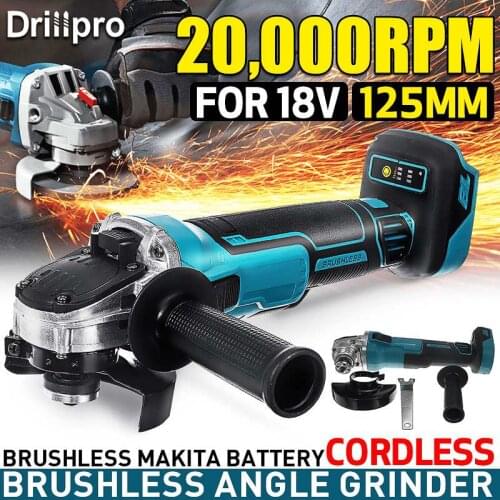 125mm Brushless Cordless Impact Angle Grinder Variable Speed Grinding Machine DIY Woodworking Power Tools For 18V Makita Battery